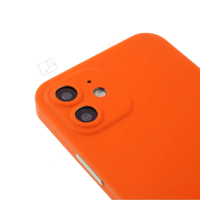 RURIHAI Full Covered Phone Case Drop-resistant Protective Cover with Screen Protector for iPhone 12 6.1 inch - Orange - 6
