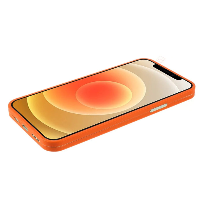 RURIHAI Full Covered Phone Case Drop-resistant Protective Cover with Screen Protector for iPhone 12 6.1 inch - Orange - 7