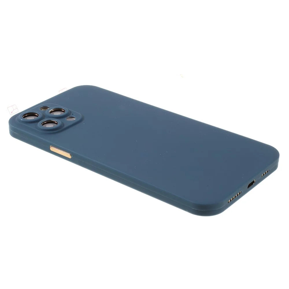 RURIHAI Full Body Protection PC Back Case with Tempered Glass Screen Protector for iPhone 12 Pro Max 6.7 inch - Blue - 4