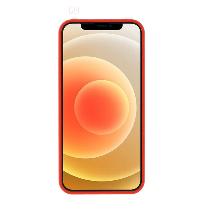 RURIHAI Full-Body Cell Phone Shell Cover Case Built-in Screen Protector for iPhone 12 mini 5.4 inch - Red - 3