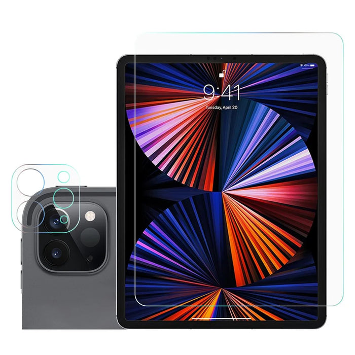 Arc Edge Ultra Clear Tempered Glass Screen Protector + Camera Lens Film Guard for iPad Pro 12.9 (2022) / (2021) / (2020) - 1