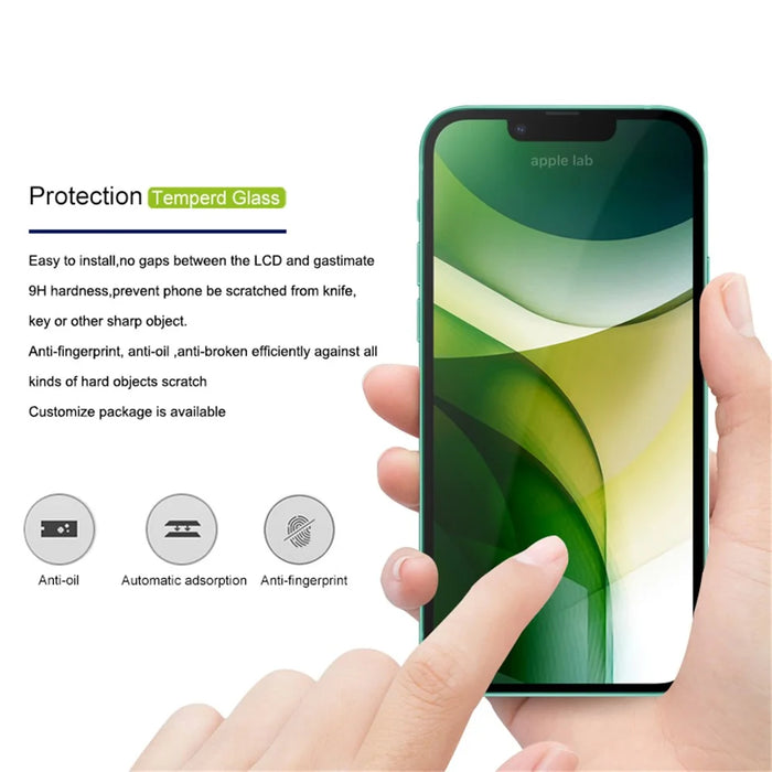 AMORUS 3D Curved Full Glue Full Screen Coverage Tempered Glass Protector Film for iPhone 13 Pro Max / 14 Plus - Black - 2