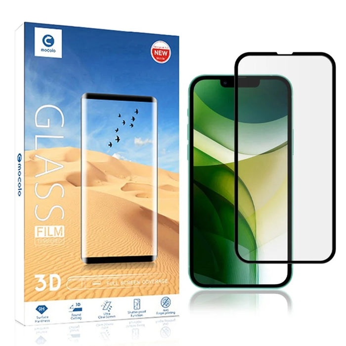 MOCOLO 3D Curved Tempered Glass Screen Protector for iPhone 13 Pro Max / 14 Plus, Clear Full Cover Full Glue Anti-explosion Film - Black - 6