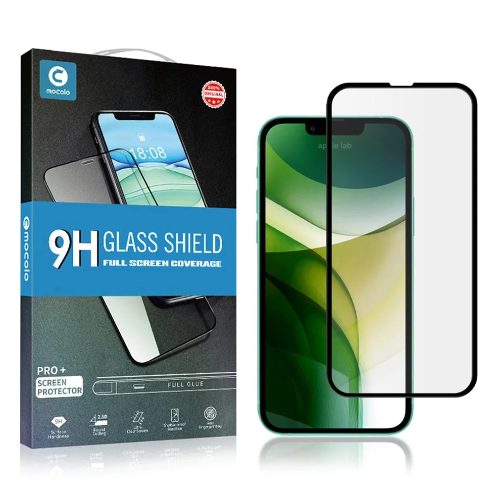 MOCOLO HD Silk Print Full Glue Full Screen Coverage 9H Tempered Glass Protector for iPhone 13 mini 5.4 inch - Black - 7