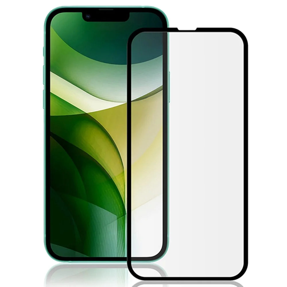 MOCOLO HD Silk Printing Solid Defense Film for iPhone 13 / 13 Pro / 14, Full Screen Full Glue 9H Tempered Glass Screen Protector - Black - 1