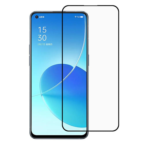 Full Glue Silk Printing Tempered Glass Anti-Burst Full Screen Coverage Protector for Oppo Reno6 5G - 1