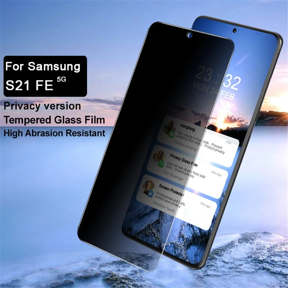 IMAK 9H Hardness Mirror Touch Anti-Peep Tempered Glass Film Protector for Samsung Galaxy S21 FE - 2