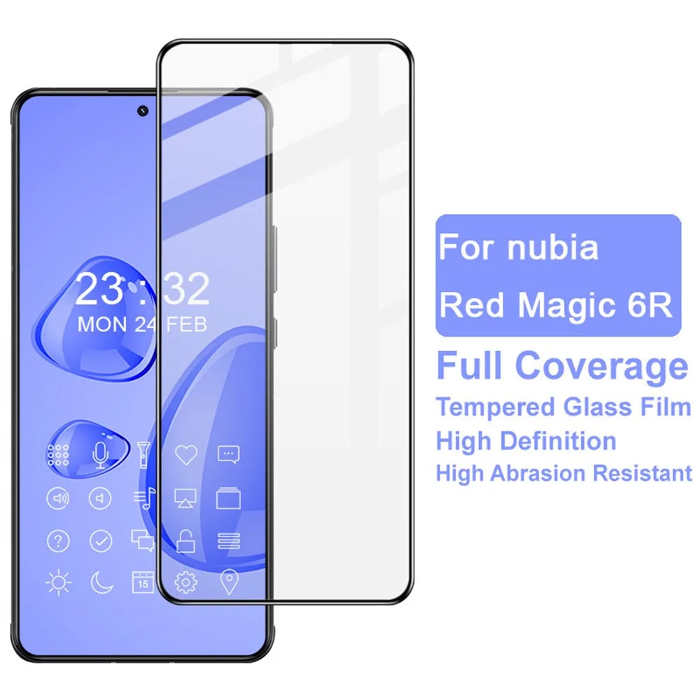 IMAK Pro+ Series for ZTE nubia Red Magic 6R Full Coverage Full Glue Screen Protector High Definition Clear 9H Hardness Tempered Glass Film - 2