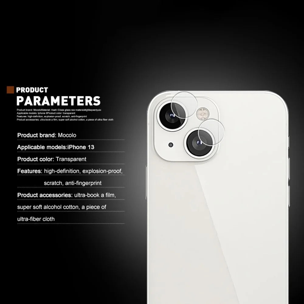 MOCOLO Ultra Clear Anti-Fingerprint Tempered Glass Camera Lens Protector Film for iPhone 13 6.1 inch - 3