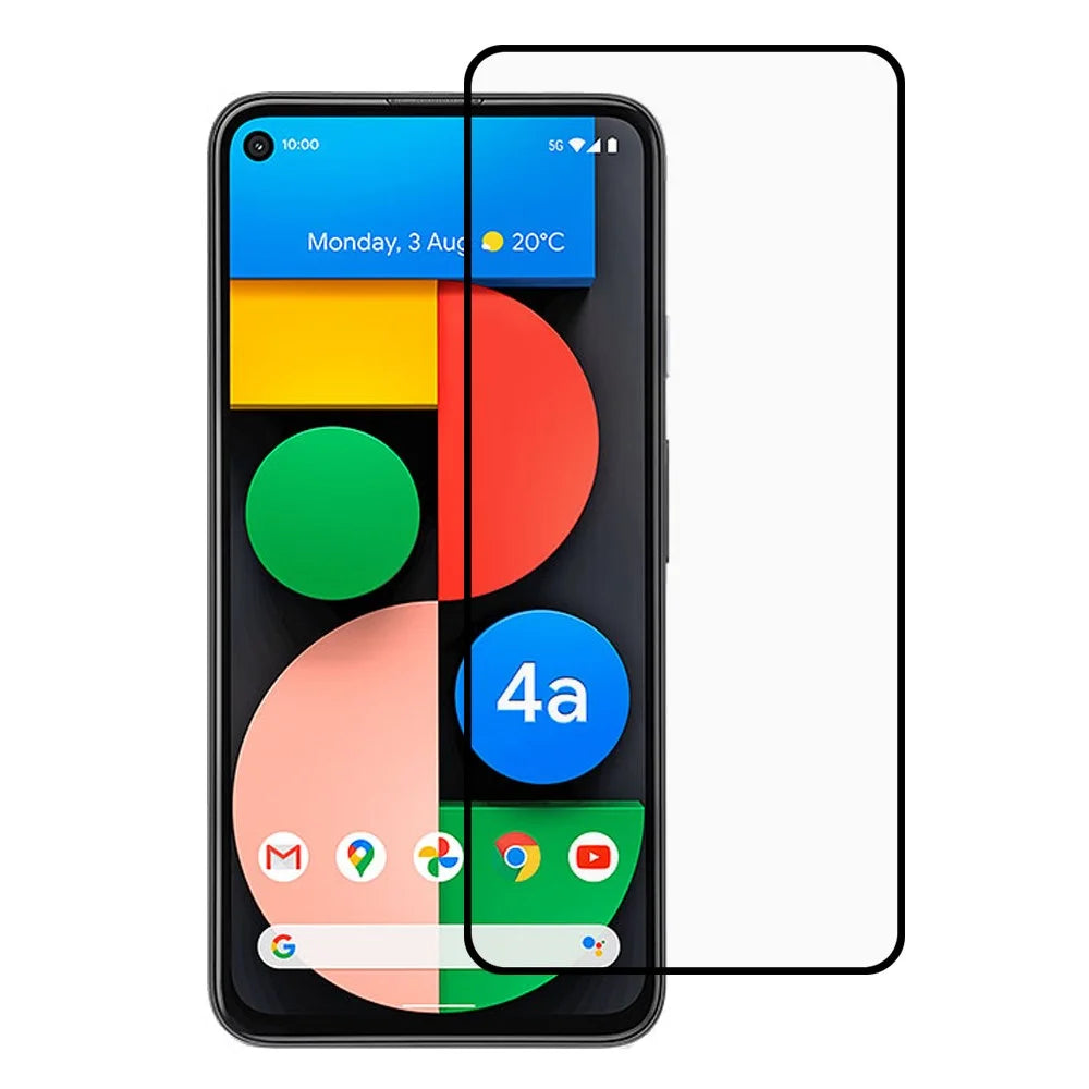 Full Glue Full Screen Coverage Silk Printing Tempered Glass Screen Protector for Google Pixel 4a 5G - 1