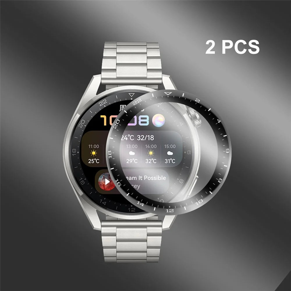 ENKAY HAT PRINCE [2PCS] 3D Curved Soft PC Edge + PMMA Full Cover Tempered Glass Screen Protectors for Huawei Watch 3 Pro 48mm - 2