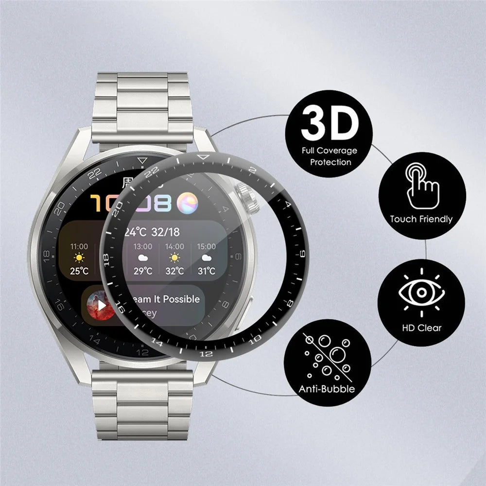 ENKAY HAT PRINCE [2PCS] 3D Curved Soft PC Edge + PMMA Full Cover Tempered Glass Screen Protectors for Huawei Watch 3 Pro 48mm - 3