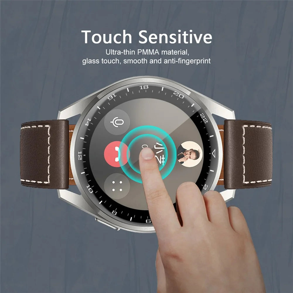 ENKAY HAT PRINCE [5PCS] 3D Curved Soft PC Edge + PMMA Full Size Tempered Glass Screen Protector Films for Huawei Watch 3 Pro 48mm - 6