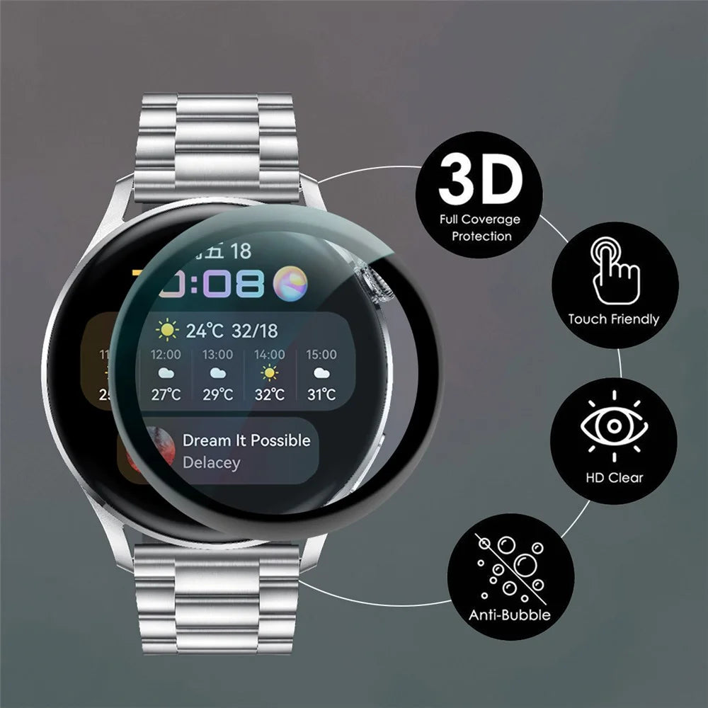 ENKAY HAT PRINCE [2PCS] 3D Curved Soft PC Edge + PMMA Full Screen Tempered Glass Protector Guards for Huawei Watch 3 46mm - 2