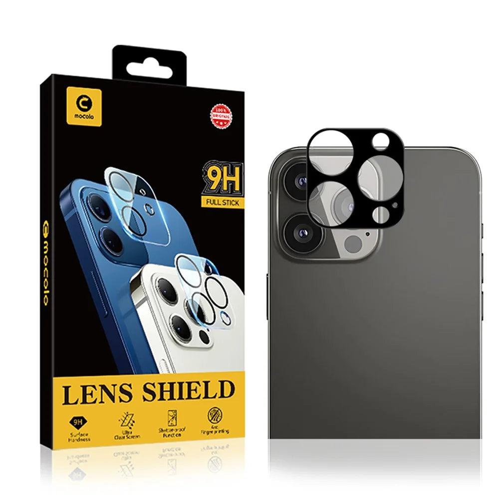 MOCOLO Silk Printing Ultra Clear Camera Lens Protector for iPhone 13 Pro / 13 Pro Max Tempered Glass Lens Screen Protector - Black - 5