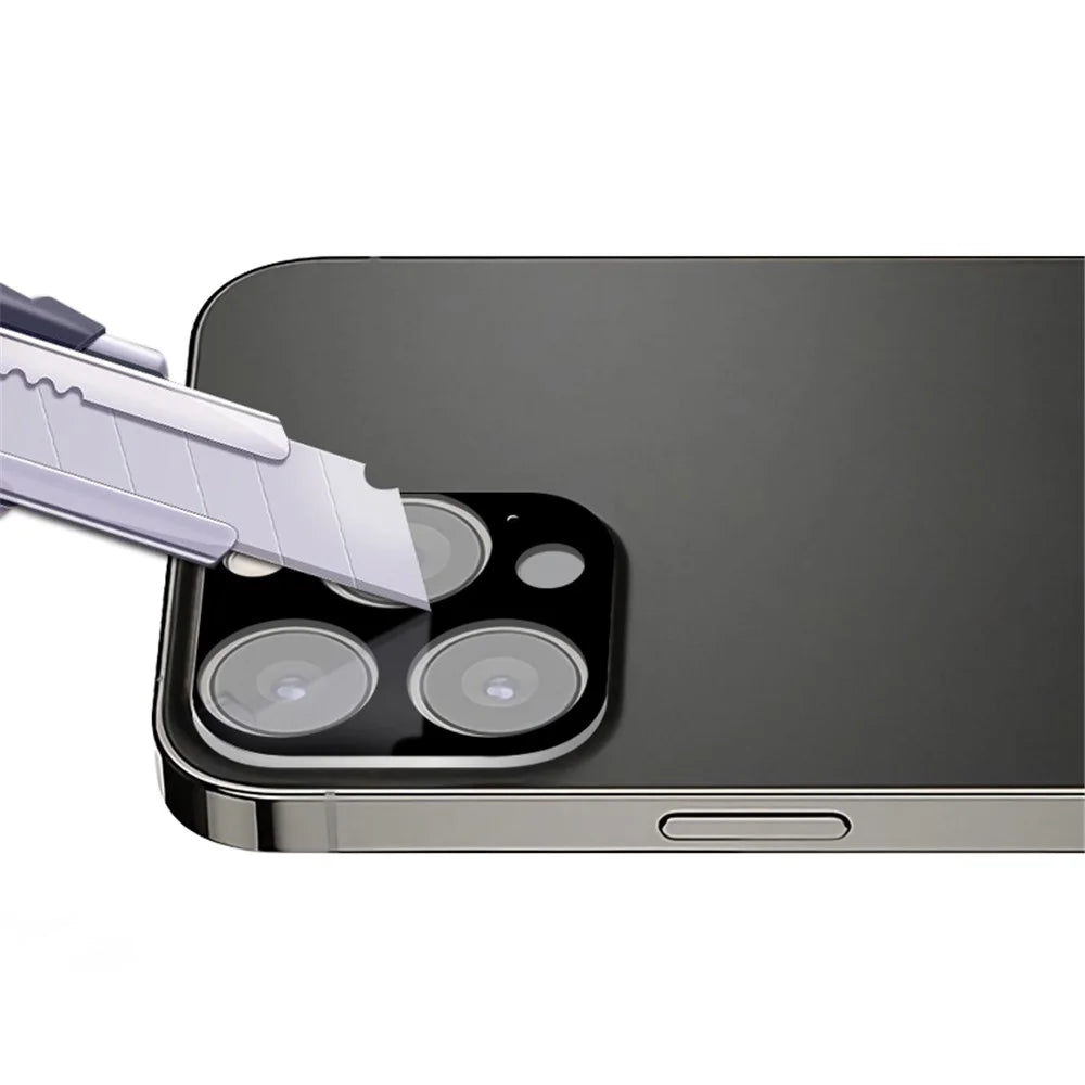 MOCOLO Silk Printing Camera Lens Film for iPhone 13 Pro Max 6.7 inch, 9H Hardness Precise Cutout Tempered Glass Camera Lens Protector - Black - 4