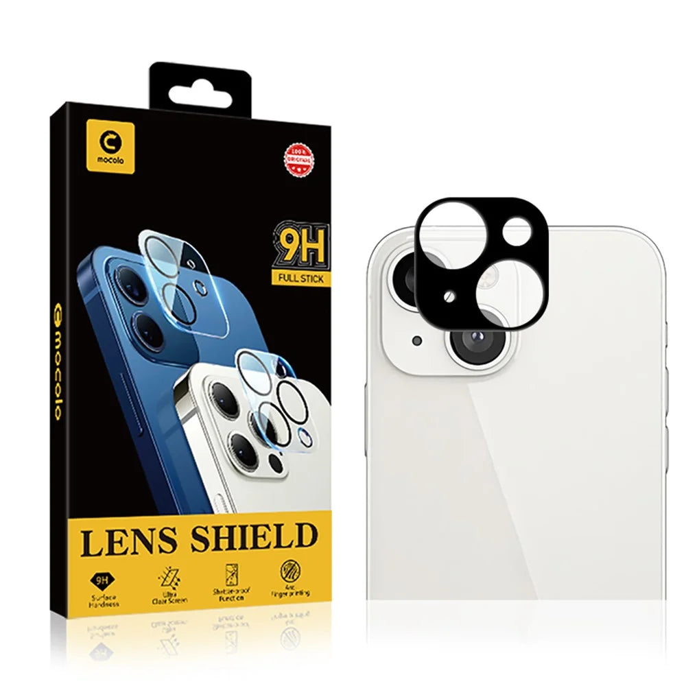 MOCOLO Camera Lens Protector for iPhone 13 6.1 inch, Silk Printing Tempered Glass Anti-Fingerprint Anti-Scratch Camera Lens Film - Black - 4