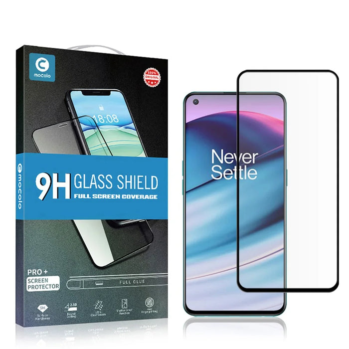 MOCOLO HD 9H Full Screen Coverage Silk Print High Definition Tempered Glass Full Glue Protector for OnePlus Nord CE 5G - Black - 7