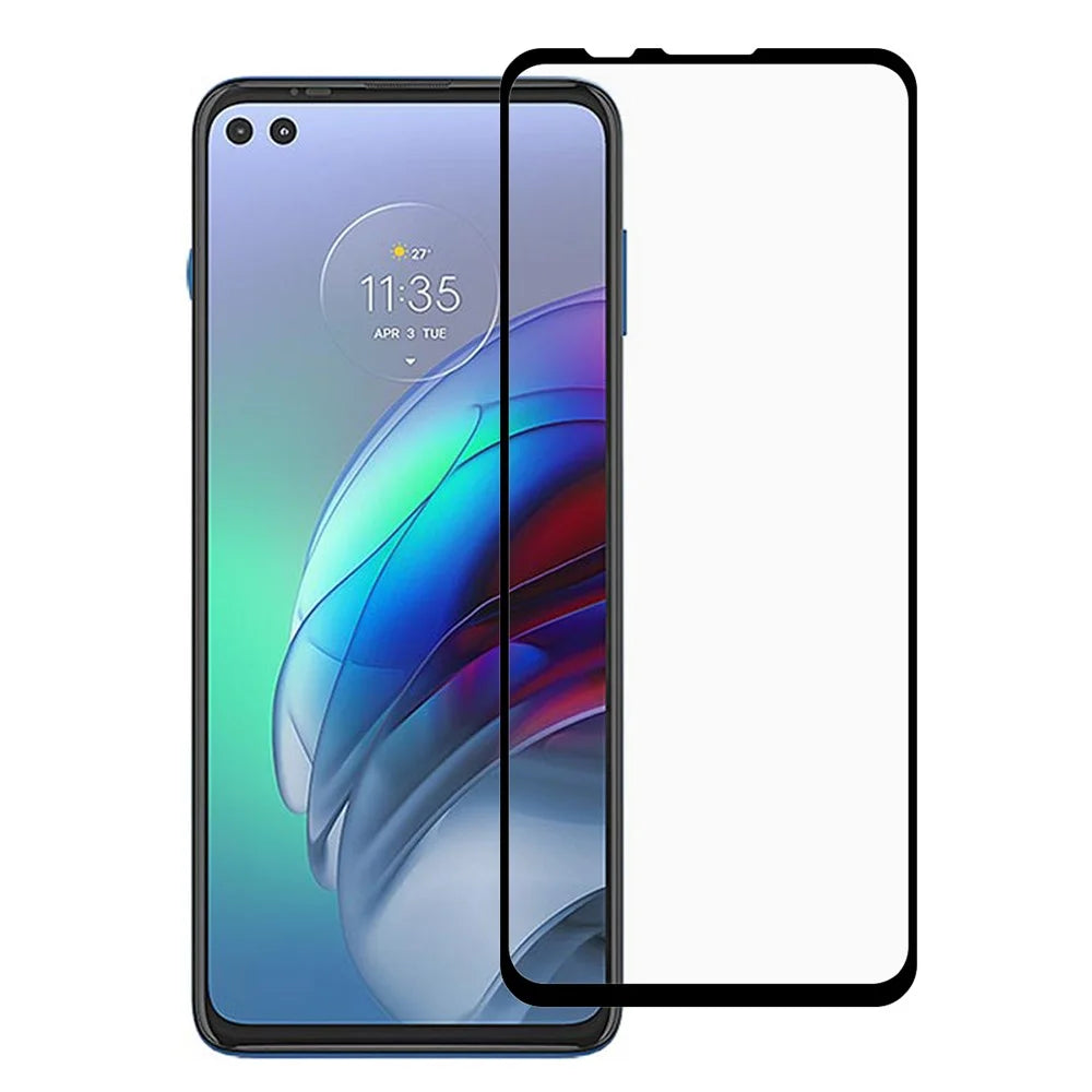 For Motorola Moto G100 Full Coverage Full Glue Screen Protector 9D Silk Printing Tempered Glass Film - 1