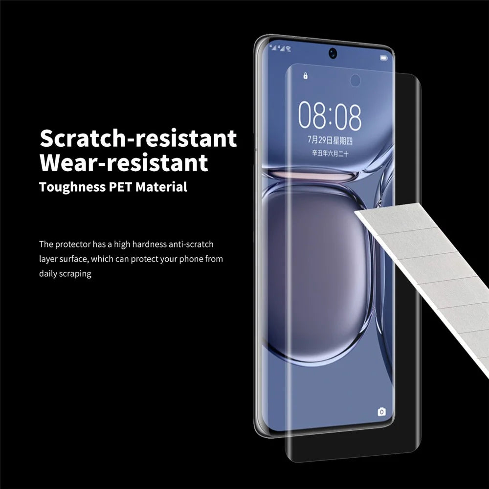 ENKAY HAT PRINCE for Huawei P50 Pro 3D Curved PET Film Anti-Scratch Full Coverage Hot Bending High Definition Clear Screen Protector (Support Fingerprint Unlocking) - 4