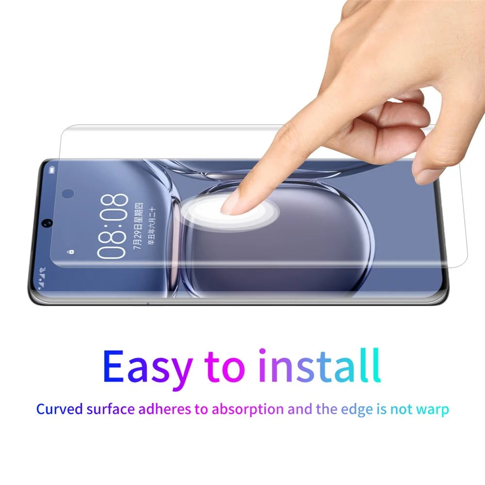 ENKAY HAT PRINCE for Huawei P50 Pro 3D Curved PET Film Anti-Scratch Full Coverage Hot Bending High Definition Clear Screen Protector (Support Fingerprint Unlocking) - 5