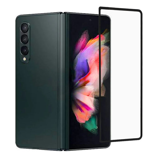 RURIHAI for Samsung Galaxy Z Fold3 5G Screen Protector 3D Curved Hot Bending Side Glue 0.3mm HD Clear Tempered Glass Film - 1