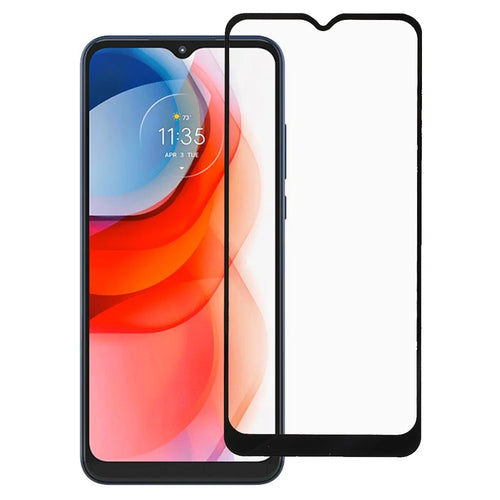 For Motorola Moto G Play (2021) Silk Printing Tempered Glass Screen Protector Full Coverage Full Glue Scratch Resistant Clear Film - 1