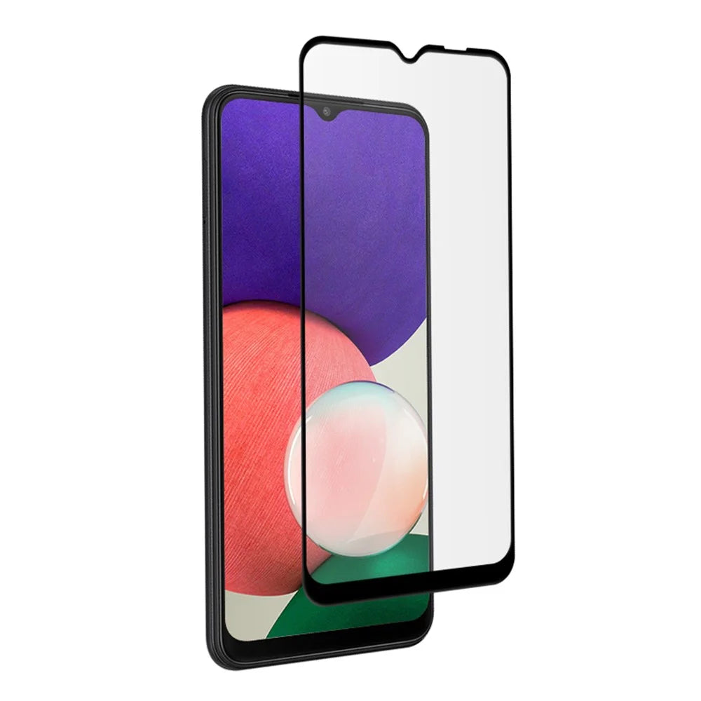 MOCOLO for Samsung Galaxy A22 5G (EU Version) HD Tempered Glass Screen Protector Full Coverage Full Glue Defense 9H Hardness Silk Printing Film - Black - 3