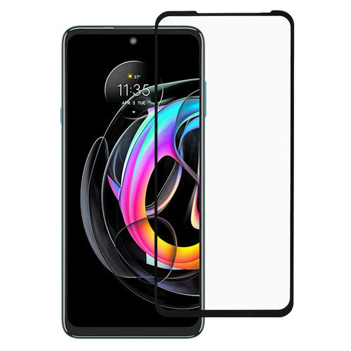 Clear Full Glue Adhesive Shatter Proof Full Coverage Silk Print Tempered Glass Protective Film for Motorola Edge 20 Lite - 1