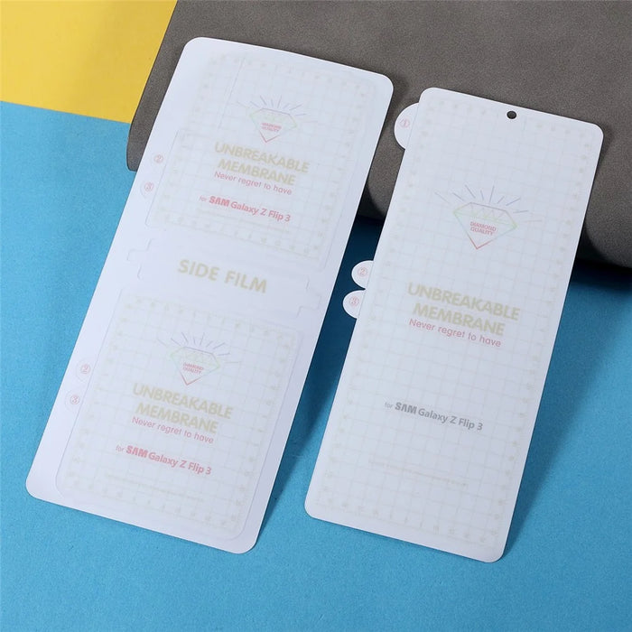 RURIHAI Full Coverage TPU Screen Protector Front + Back Film for Samsung Galaxy Z Flip3 5G - 4