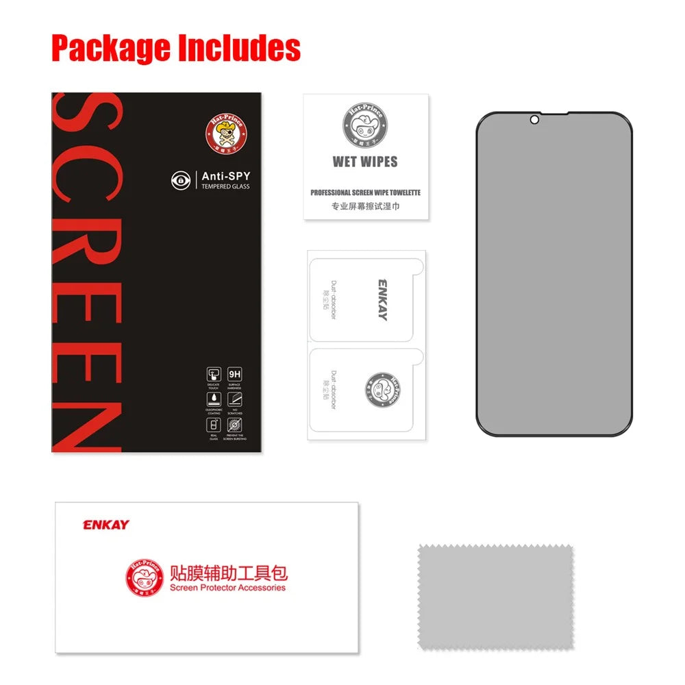 ENKAY HAT PRINCE 28° Anti-spy Tempered Glass Anti-glare Full Screen Coverage Protector Film for iPhone 13 / 13 Pro / 14 / 14 - 7