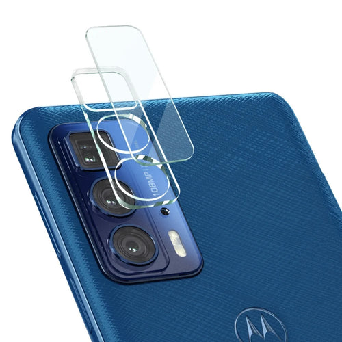 IMAK Anti-Scratch Full Coverage Tempered Glass Camera Lens Film + High Transparency Acrylic Lens Cap for Motorola Edge 20 Pro/Edge S Pro - 1