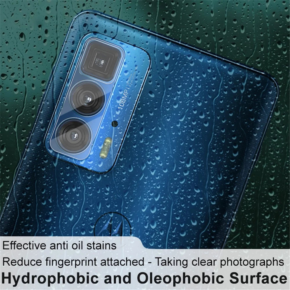 IMAK Anti-Scratch Full Coverage Tempered Glass Camera Lens Film + High Transparency Acrylic Lens Cap for Motorola Edge 20 Pro/Edge S Pro - 5