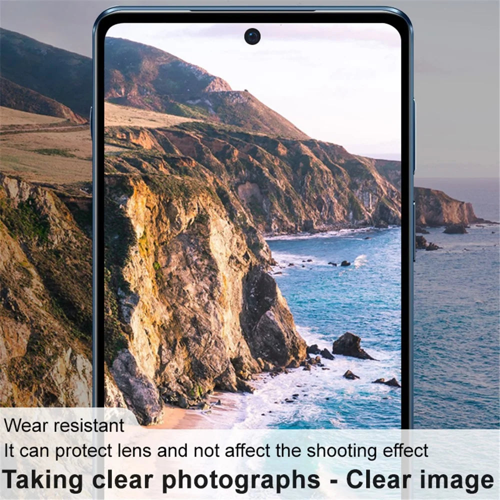 IMAK Anti-Scratch Full Coverage Tempered Glass Camera Lens Film + High Transparency Acrylic Lens Cap for Motorola Edge 20 Pro/Edge S Pro - 6