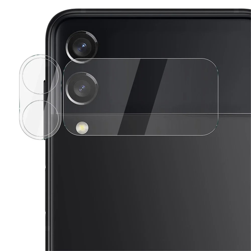 IMAK 1PC High Light Transmittance Tempered Glass Lens Protector Films + 1PC Back Screen Protector Set for Samsung Galaxy Z Flip3 5G - 1