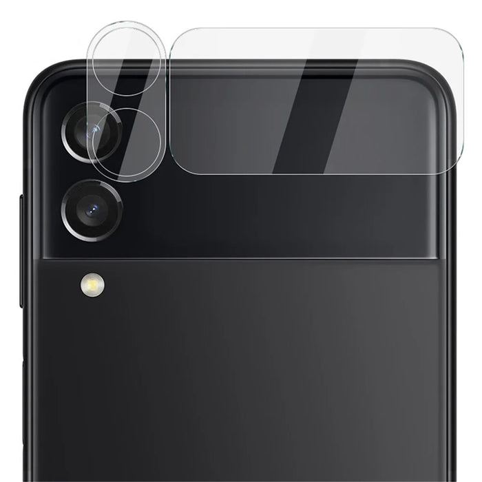 IMAK 1PC High Light Transmittance Tempered Glass Lens Protector Films + 1PC Back Screen Protector Set for Samsung Galaxy Z Flip3 5G - 2
