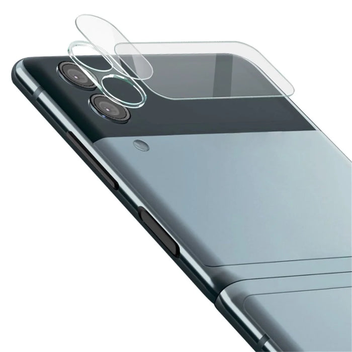 IMAK 1PC High Light Transmittance Tempered Glass Lens Protector Films + 1PC Back Screen Protector Set for Samsung Galaxy Z Flip3 5G - 3