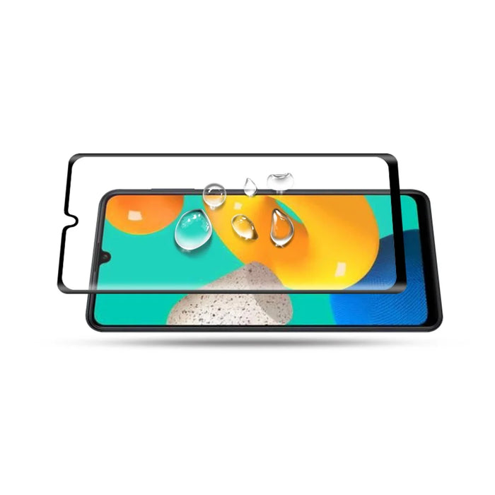 AMORUS HD Transparency Clear 9H Full Glue Full Coverage Silk Printing Tempered Glass Screen Protector for Samsung Galaxy M32 (Global Version) - Black - 3