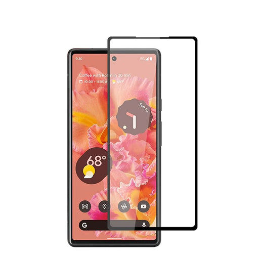 MOCOLO Silk Printing Full Adhesive Glue Full Coverage HD Clear 9H Tempered Glass Screen Guard for Google Pixel 6 - Black - 1