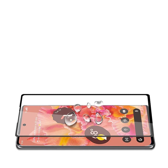 MOCOLO Silk Printing Full Adhesive Glue Full Coverage HD Clear 9H Tempered Glass Screen Guard for Google Pixel 6 - Black - 3
