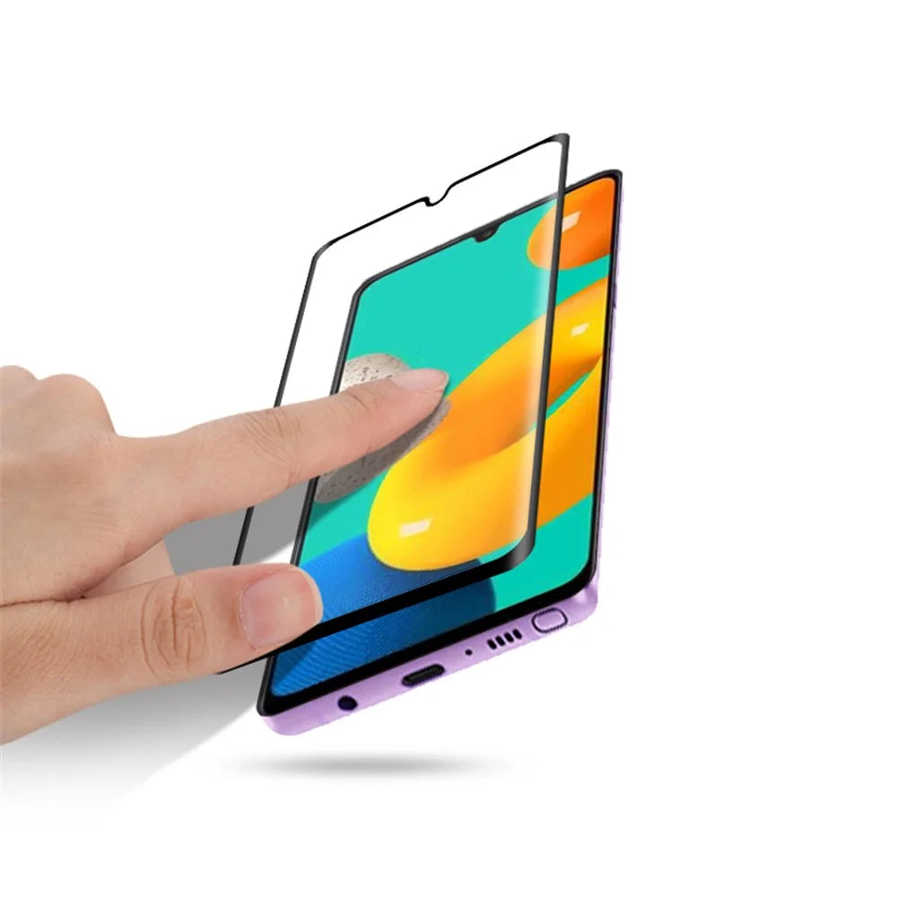 MOCOLO 9H Anti-Scratch HD Clear Full Coverage Full Glue Silk Printing Tempered Glass Screen Protector for Samsung Galaxy M32 (Global Version) - Black - 5