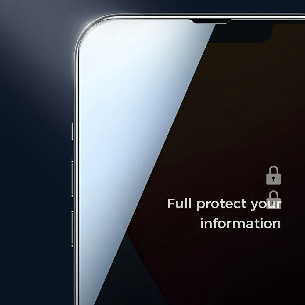 JOYROOM Anti-spy Privacy Protection Silk Print Tempered Glass Full Screen Protector Film for iPhone 13 / 13 Pro / 14 - 4