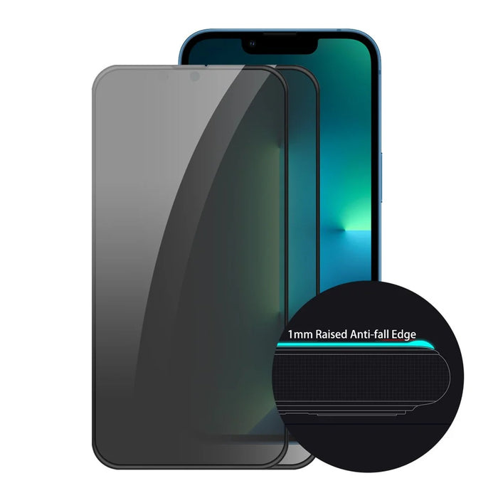 2Pcs / Set HAT PRINCE Full Coverage Full Glue 9H Hardness HD Anti-Spy Anti-Peep Tempered Glass Screen Protector for iPhone 13 / 13 Pro / 14 - 1