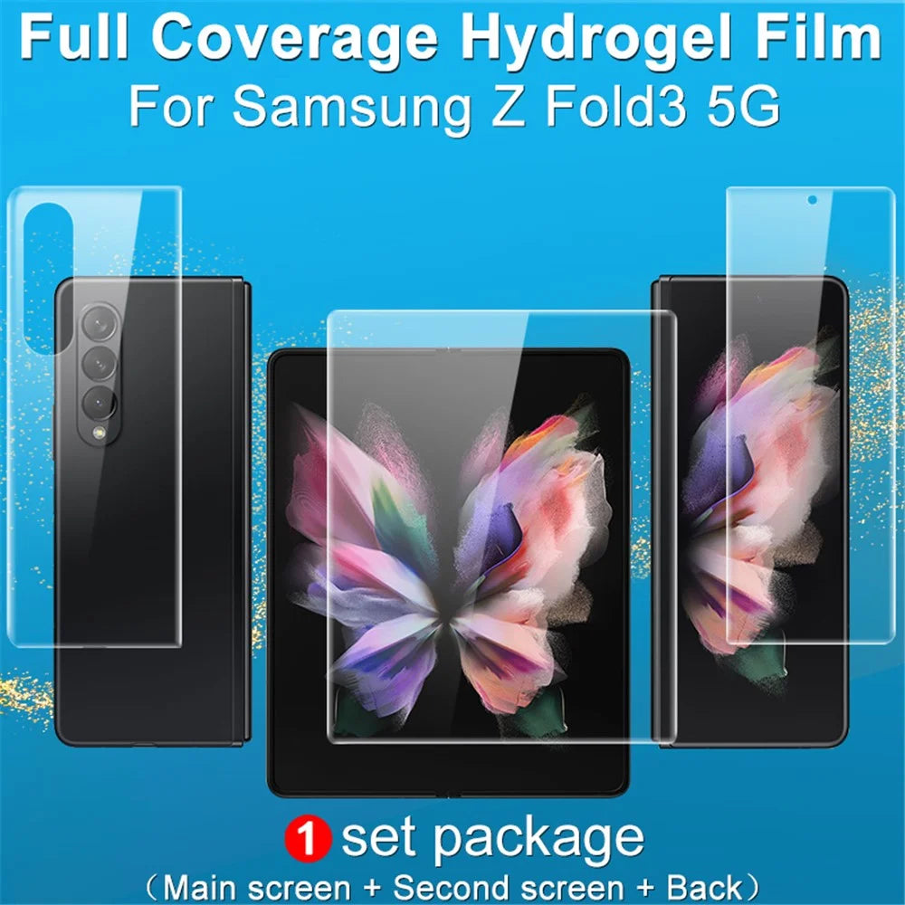 IMAK Hydrogel Film III Phone Screen + Inside Screen + Back TPU Protective Film for Samsung Galaxy Z Fold3 5G - 2