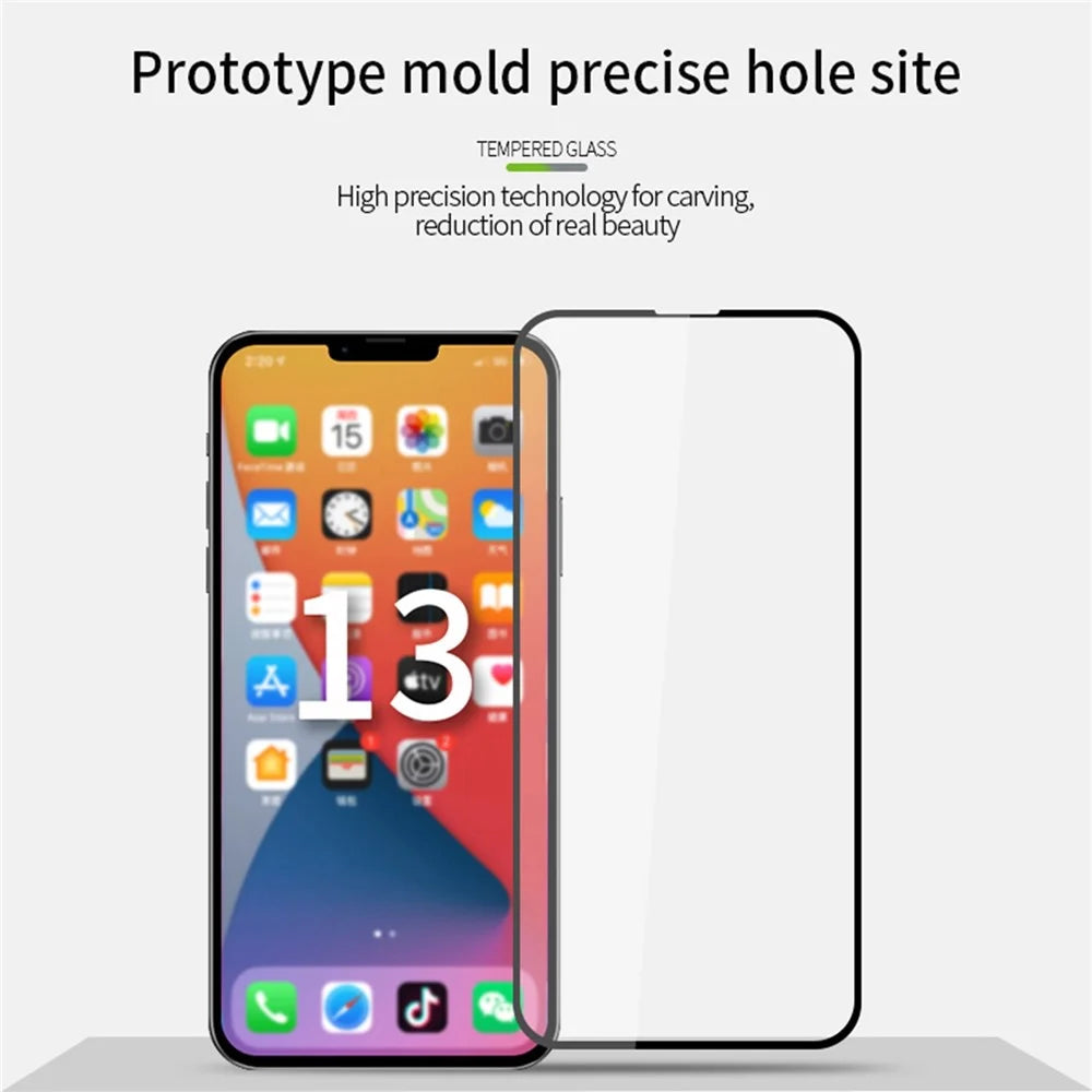 PINWUYO Full Coverage Full Glue 2.5D 9H Anti-Fingerprint Anti-explosion Tempered Glass Protector for iPhone 13 mini 5.4 inch - 6