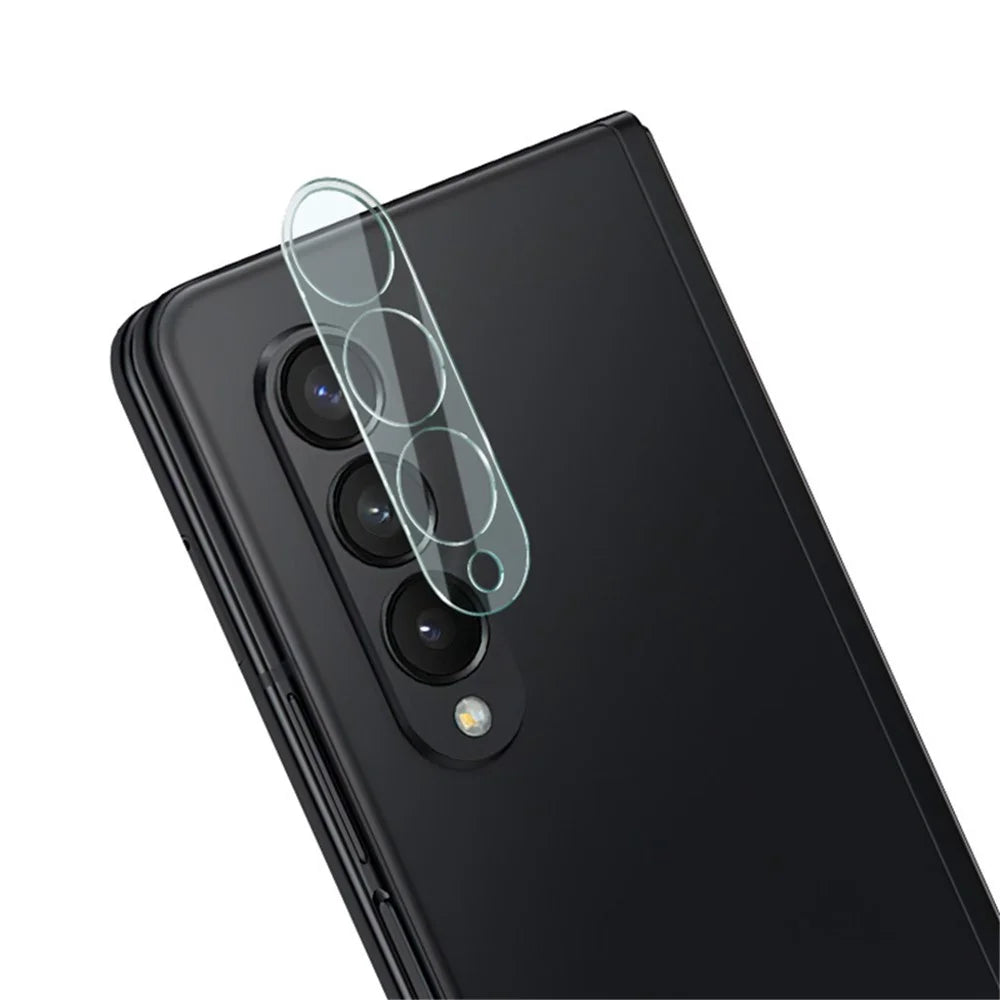 IMAK Anti-Scratch High Definition Tempered Glass Camera Lens Protector + Acrylic Lens Cap for Samsung Galaxy Z Fold3 5G - 5