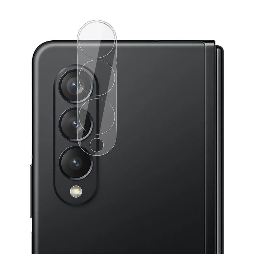 IMAK Anti-Scratch High Definition Tempered Glass Camera Lens Protector + Acrylic Lens Cap for Samsung Galaxy Z Fold3 5G - 6