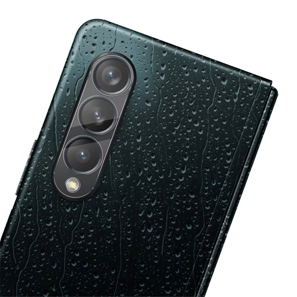 IMAK Anti-Scratch High Definition Tempered Glass Camera Lens Protector + Acrylic Lens Cap for Samsung Galaxy Z Fold3 5G - 7