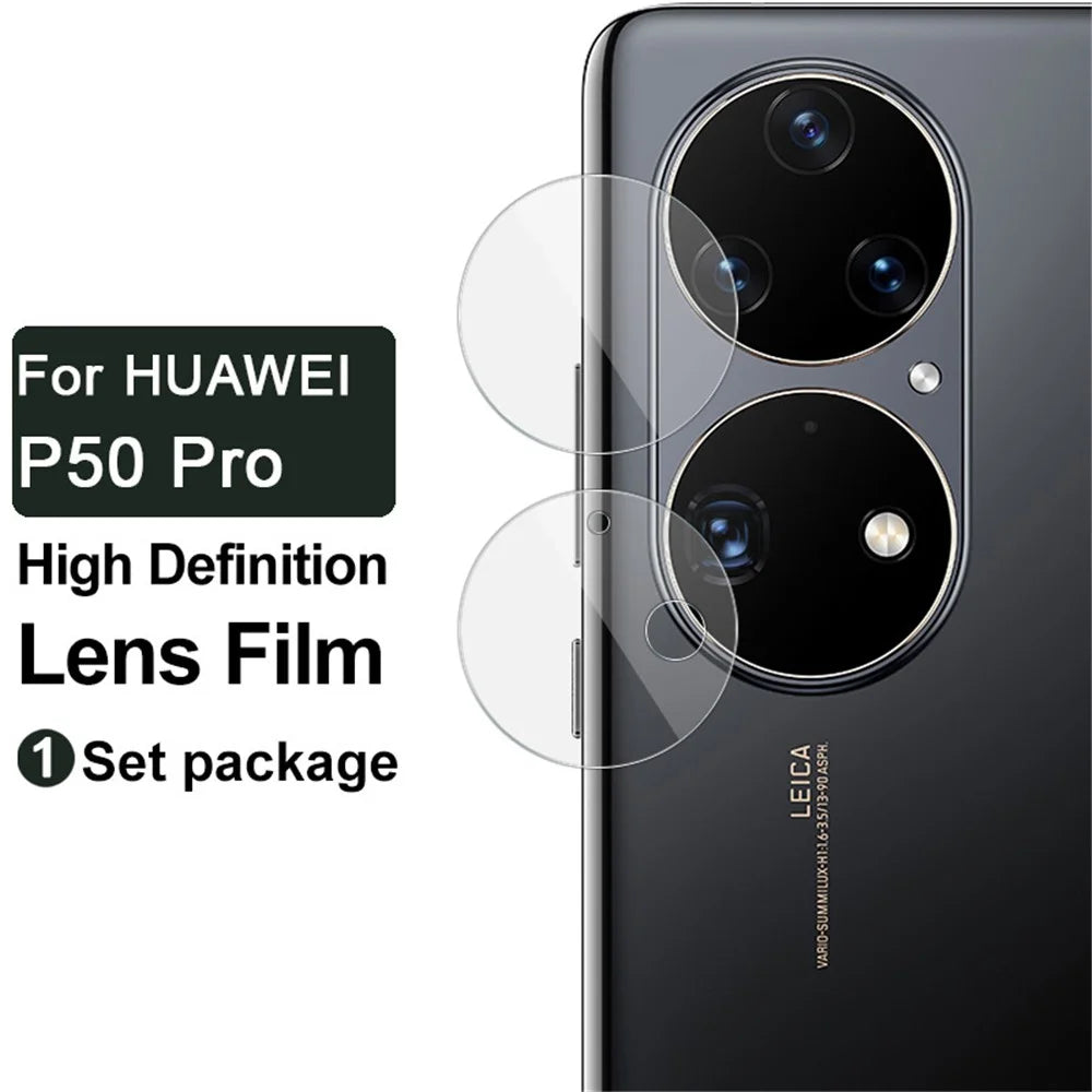 IMAK 1 Set Ultra Clear Round Ring Tempered Glass Rear Camera Lens Protector Film for Huawei P50 Pro - 2