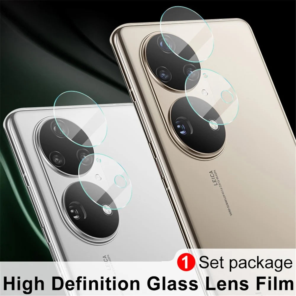 IMAK 1 Set Ultra Clear Round Ring Tempered Glass Rear Camera Lens Protector Film for Huawei P50 Pro - 3